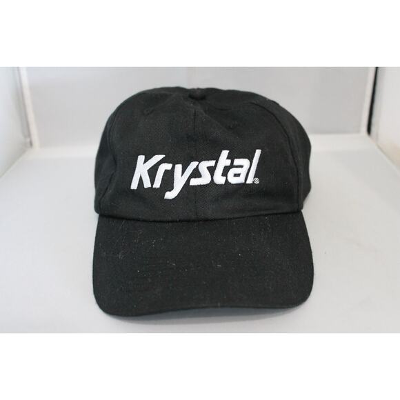 Krystal Restaurant Hat/Cap Uniform Black w/White Adjustable Back - Picture 1 of 6